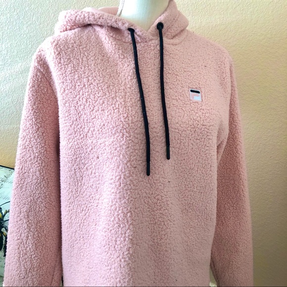 Fila pink sherpa hoodie medium - Picture 4 of 8
